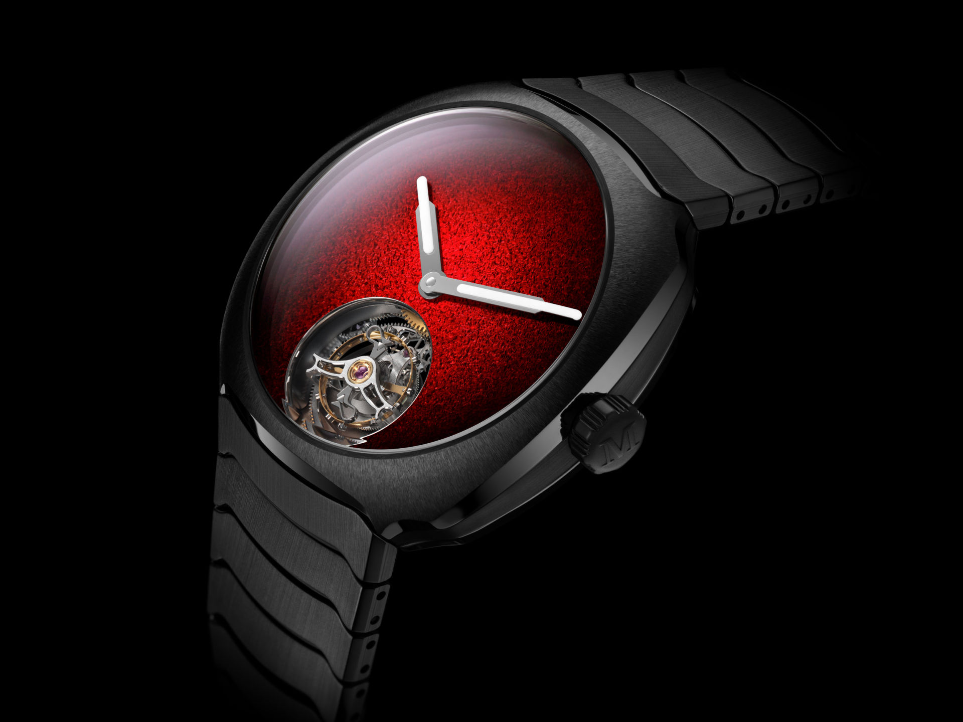 H. Moser Streamliner Tourbillon Concept Ceramic – red fire in a cool shell