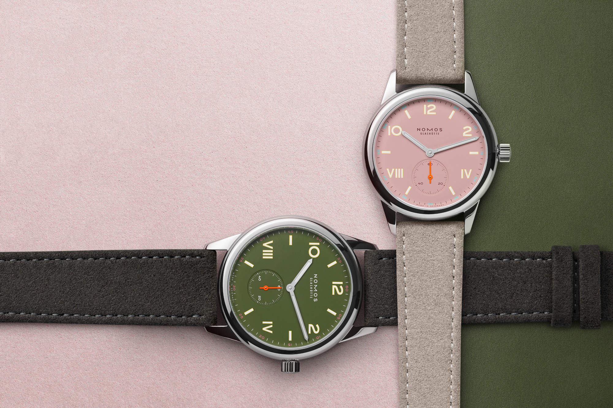 Club Campus grows up in color - NOMOS adds all olive and full rose