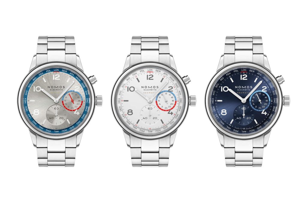 NOMOS Club Sport neomatik Worldtimer - classic white, quietly sharper