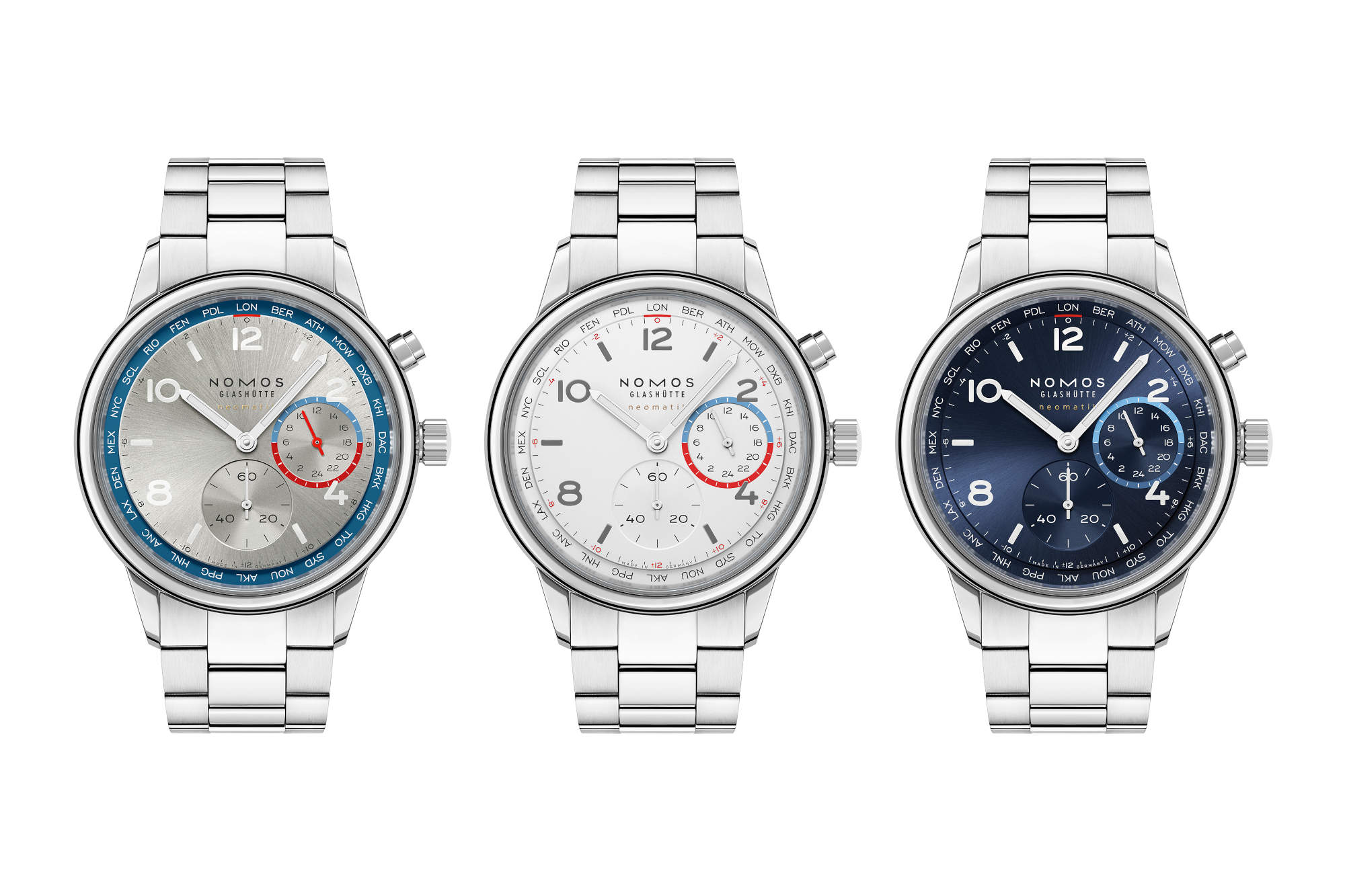 NOMOS Club Sport neomatik Worldtimer – classic white, quietly sharper