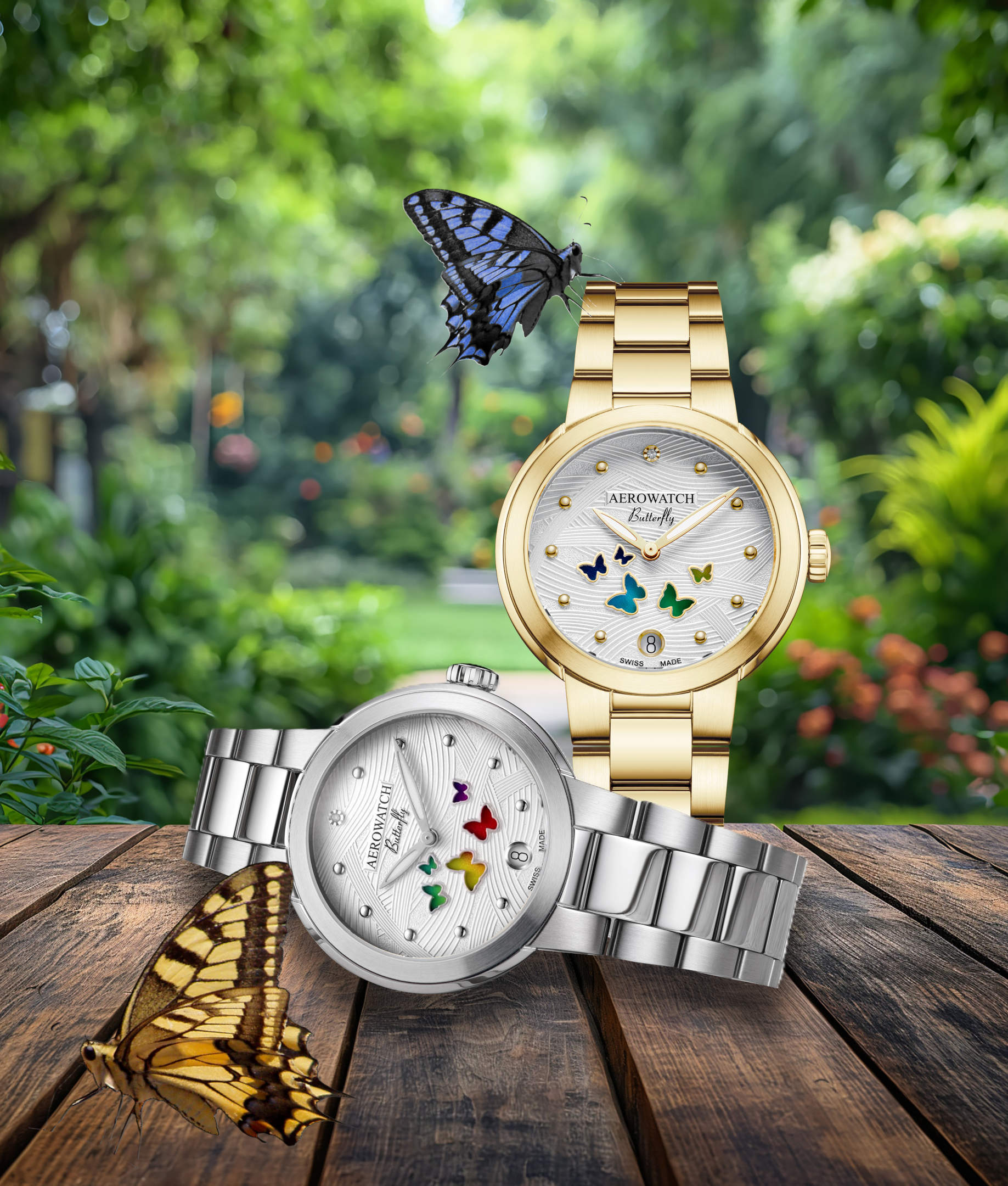 Aerowatch Harmonie Butterfly: hourly color, quietly poetic