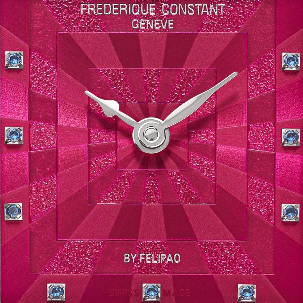 Frederique Constant Classics Carrée Blush Edition x Felipao – a precise square in vivid pink