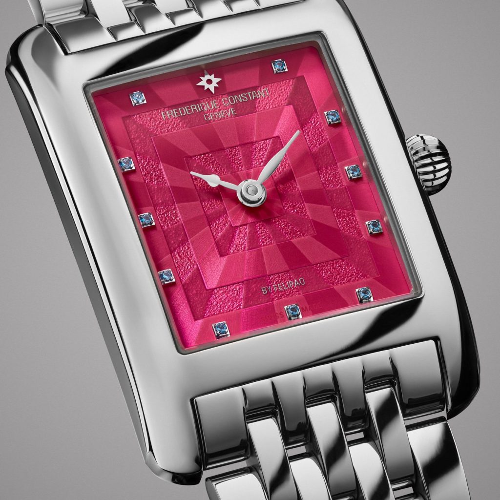 Frederique Constant Classics Carrée Blush Edition x Felipao – a precise square in vivid pink
