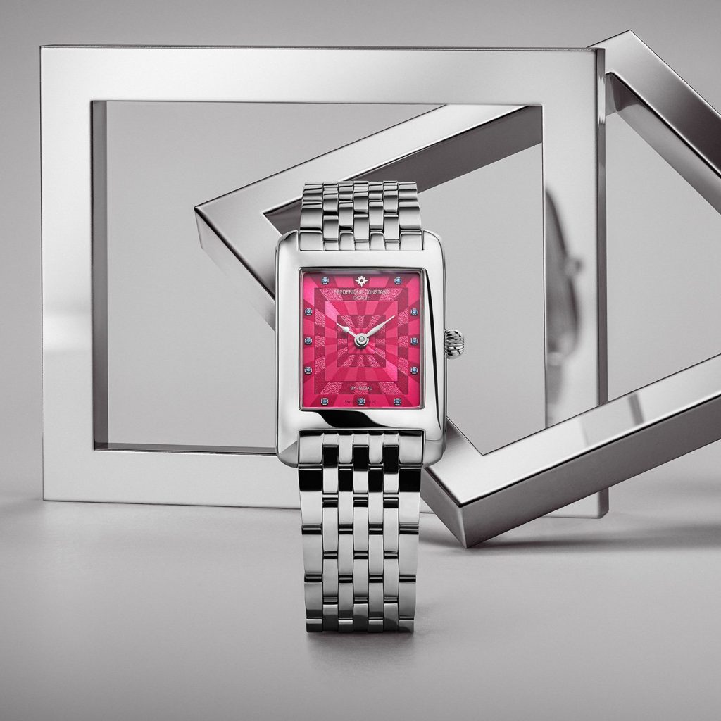 Frederique Constant Classics Carrée Blush Edition x Felipao – a precise square in vivid pink