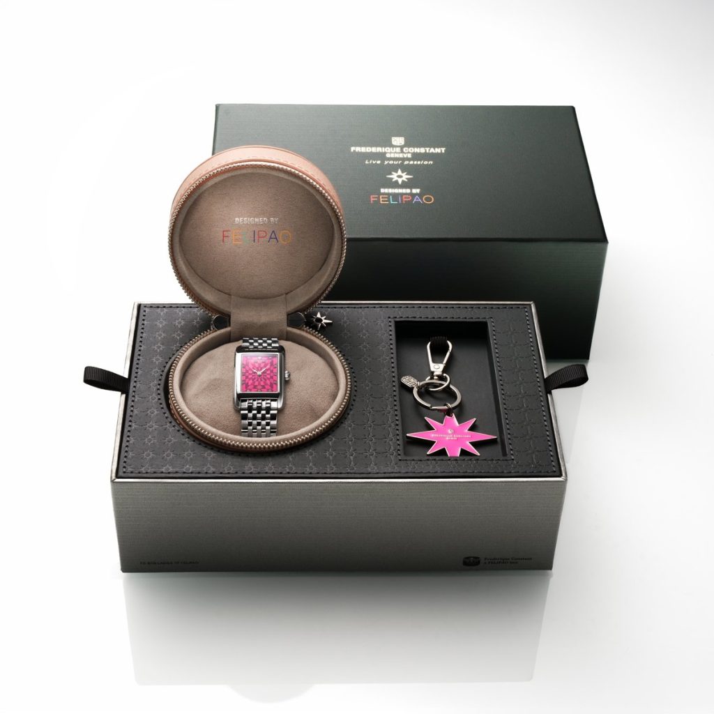 Frederique Constant Classics Carrée Blush Edition x Felipao – a precise square in vivid pink