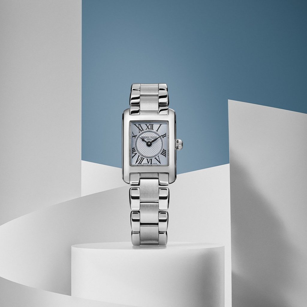 Frederique Constant Classics Carrée Ladies – a sky-tinted rectangle