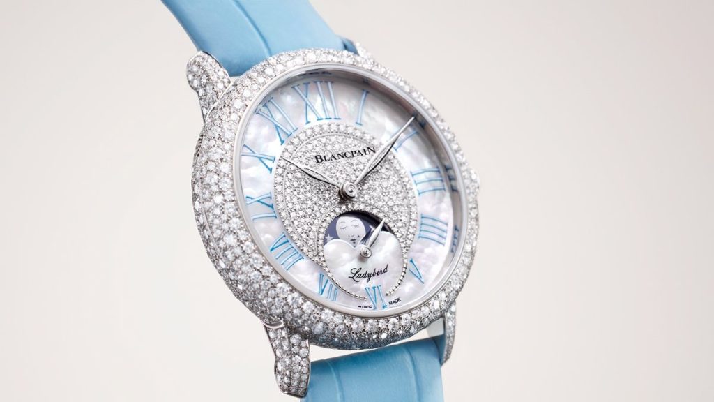 Blancpain Ladybird Colors Diamond Bloom – snow-set moonphase, poised and luminous