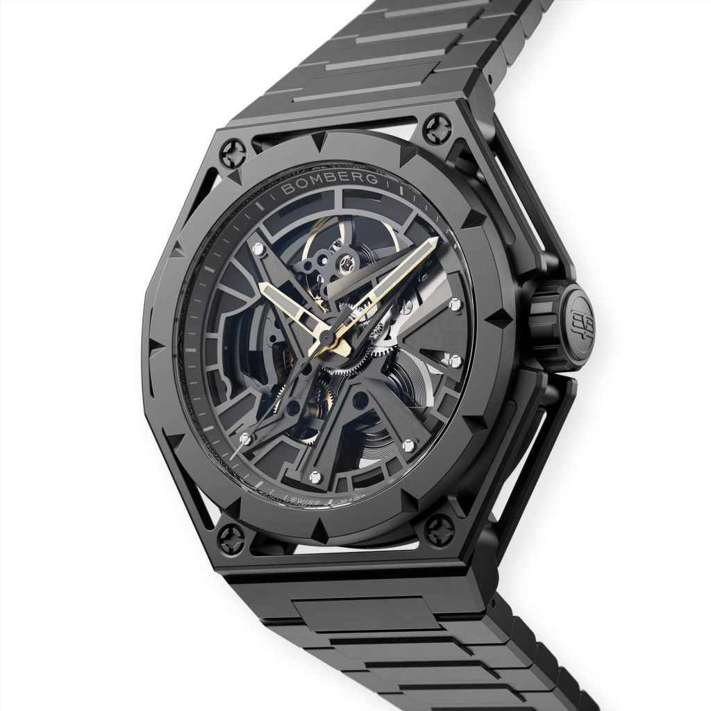 Bomberg Edge Tech - exposed engineering in a hexagon case