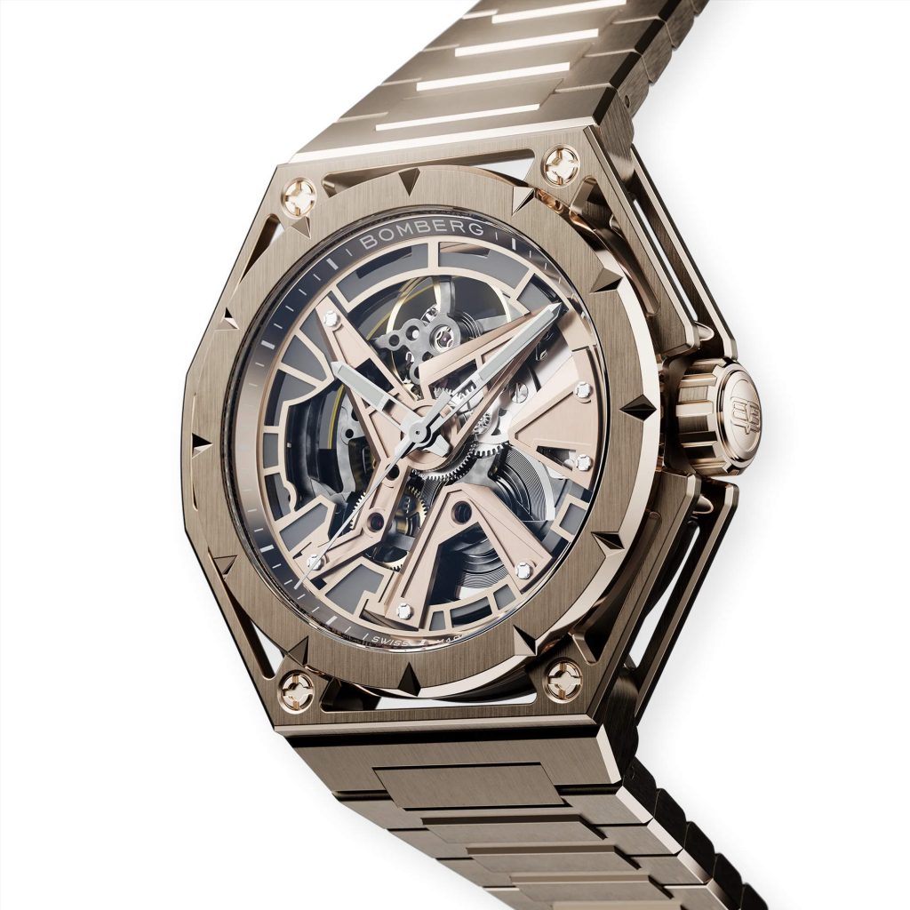Bomberg Edge Tech - exposed engineering in a hexagon case