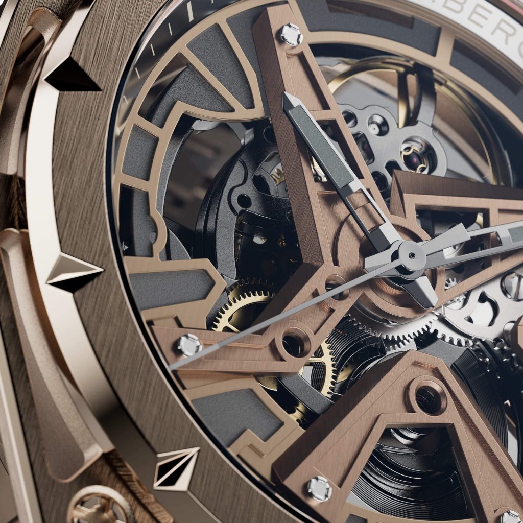 Bomberg Edge Tech - exposed engineering in a hexagon case