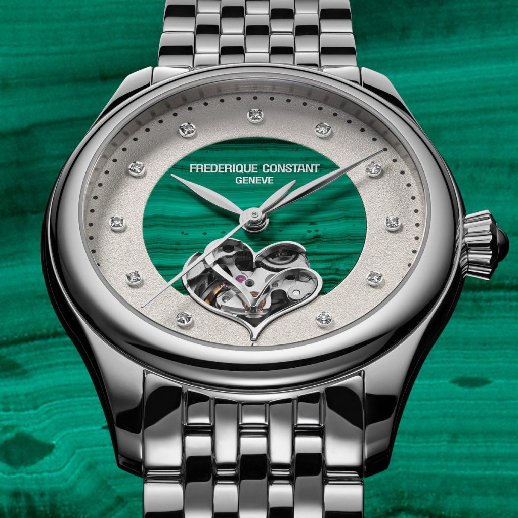 Frederique Constant Double Heart Beat in Aventurine, Opal and Malachite