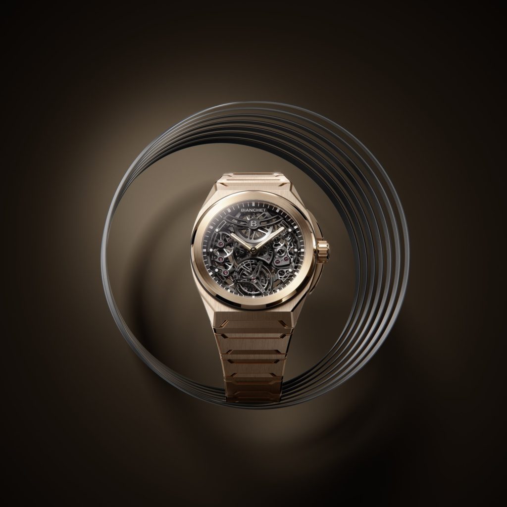 Bianchet Rotondo UltraFino Rose Gold – black and gold held in tension