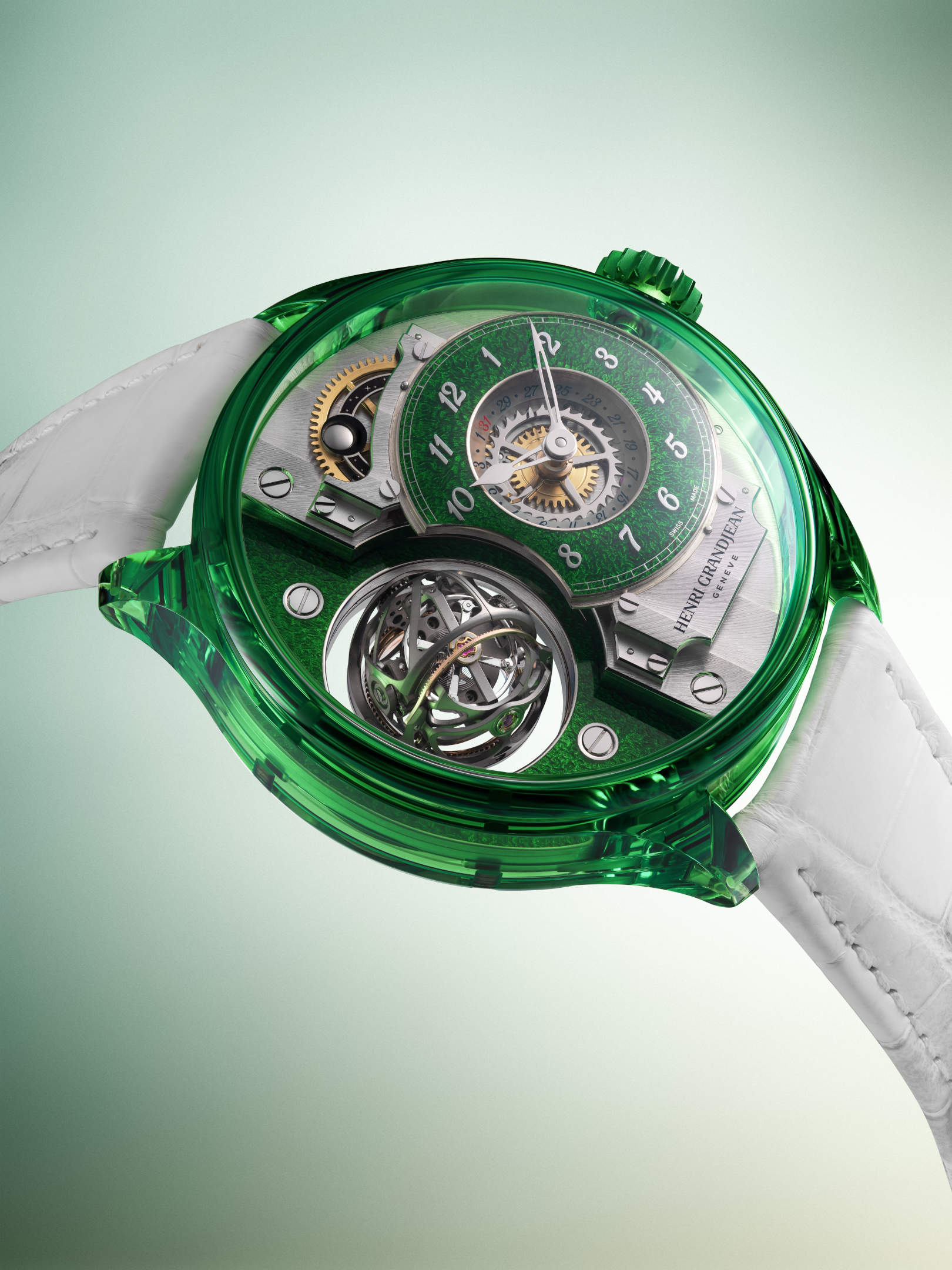 Henri Grandjean & Cie’s Magician Atrivm Green and Red – enamel meets sapphire at Geneva Watch Days 2026