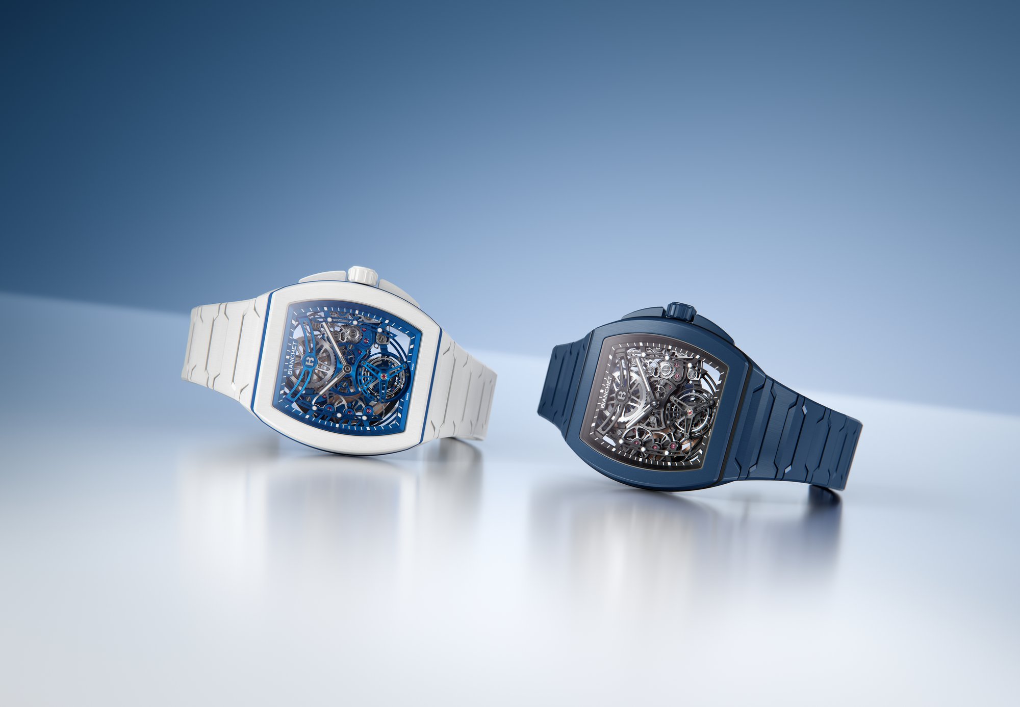 Bianchet UltraFino Tonneau in Ceramic: Blue Depth, White Light