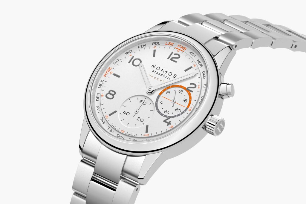 NOMOS Club Sport neomatik Worldtimer - Handelsblatt Edition for the trading day and the red-eye