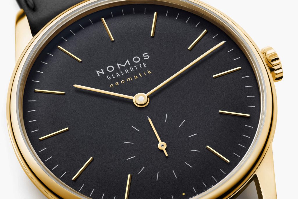 Orion gold neomatik new black - NOMOS refines the dress watch