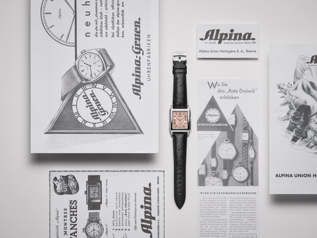 Alpina’s lone Art Deco square for ELA – the Heritage Alpiner Carrée Automatic, in salmon