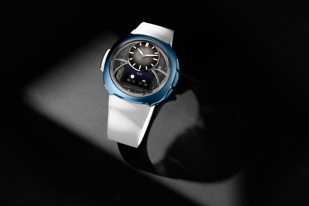 Off-Grid by H. Moser & Cie - a digital watch with mechanical manners