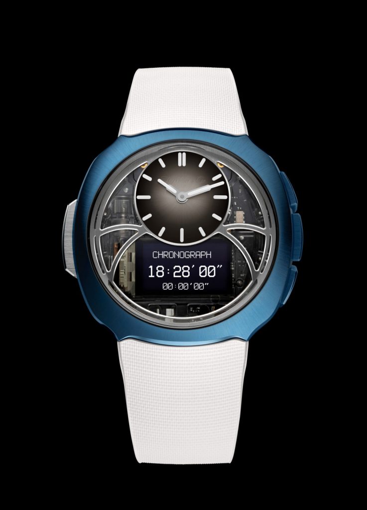 Off-Grid by H. Moser & Cie - a digital watch with mechanical manners
