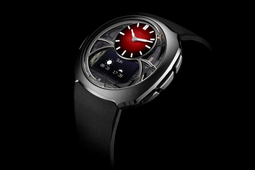 Off-Grid by H. Moser & Cie - a digital watch with mechanical manners