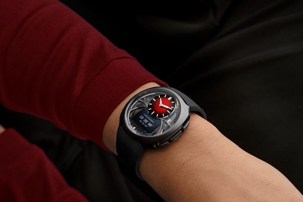 Off-Grid by H. Moser & Cie - a digital watch with mechanical manners